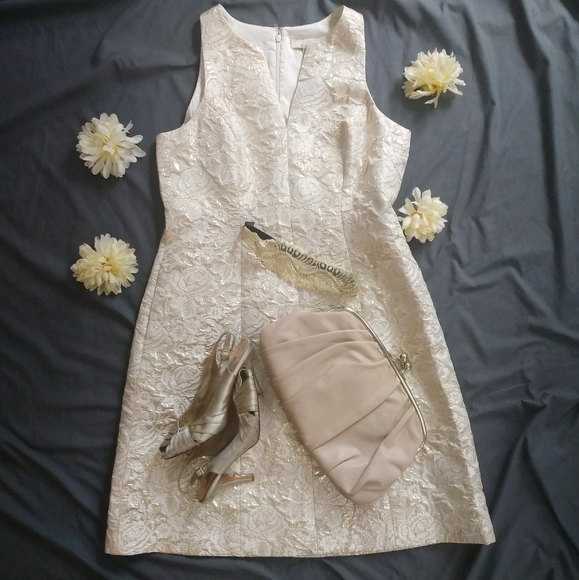 Aidan Mattox Sheath Dress Off White size 12 - Picture 3 of 13